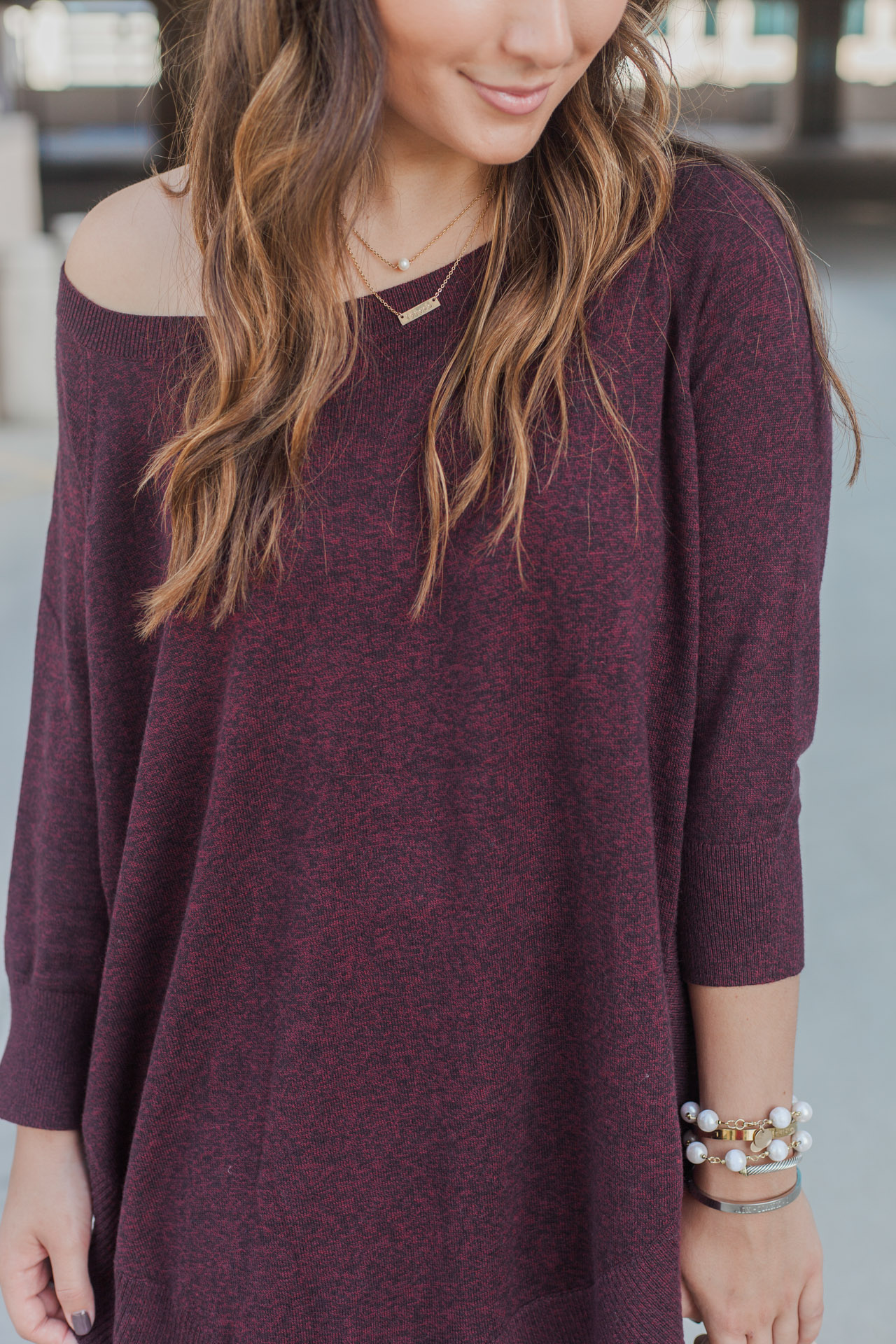 Burgundy sweater under $60 from Express