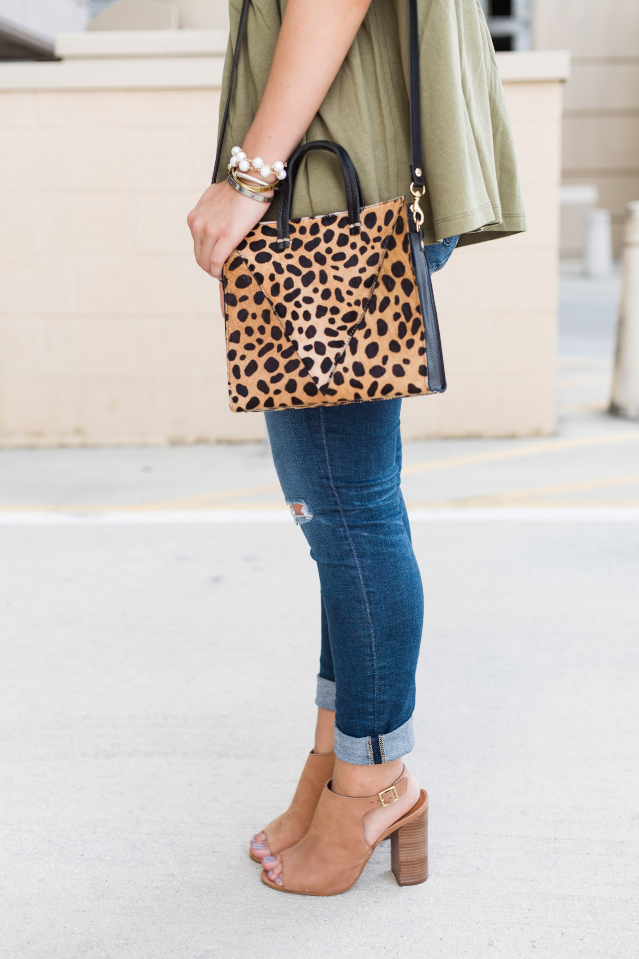 Olive Green Peplum Top