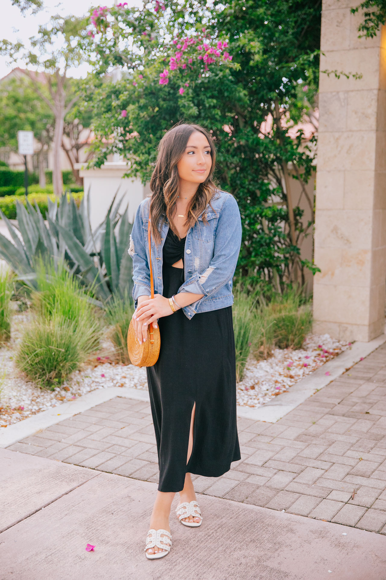 Little black dress sales with jean jacket